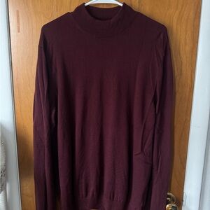 “346” Brooks Brothers Maroon Turtleneck Sweater 100% Merino Wool Size XL